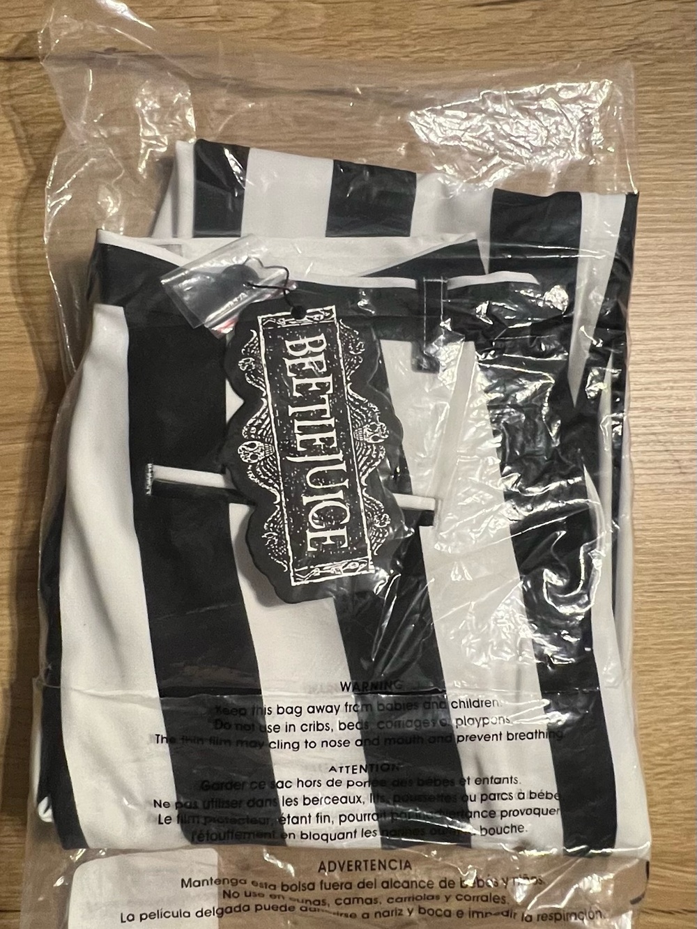 Beetlejuice Black & White Striped Pantsuit